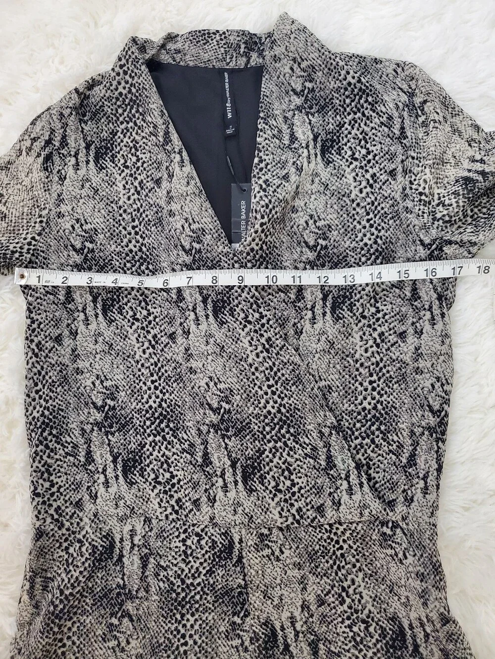 NWT W118 By Walter Baker Size S Grey Reptile Margot Romper